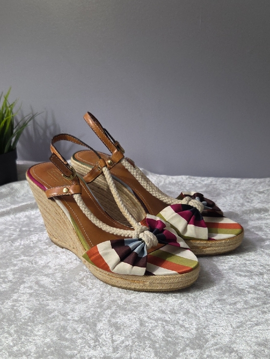Coach Shoes - Vintage Coach Y2K Legacy Catolina Satin Stripe Espadrilles